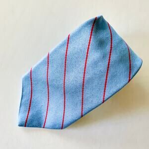 Brooks Brothers Makers VTG Neck Tie Blue w Red Stripe Made in USA
